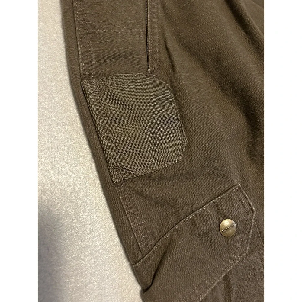 Carhartt Relax Fit Cargo Pants Brown Canvas Ripstop Double Knee Work Wear 42x32